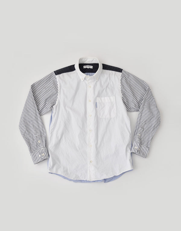 ピンオックスのパッチワークシャツ