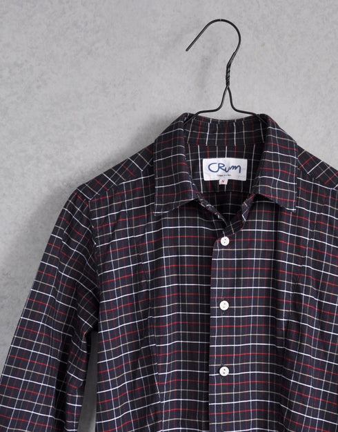 CRUM/チェックのギャザーワンピース