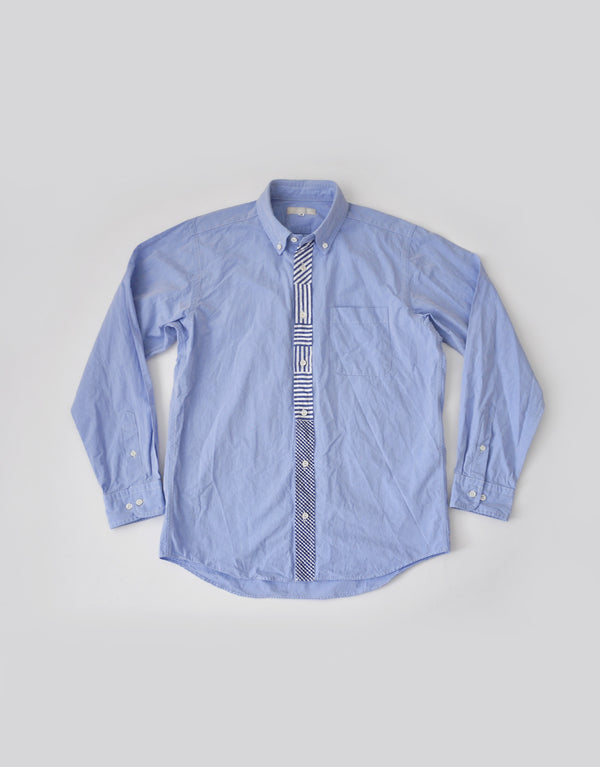 コットンダンプの前立てパッチワークシャツ