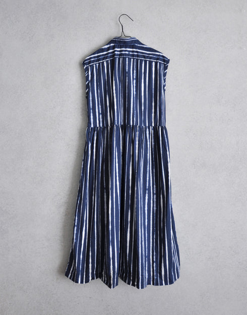 染めプリントのフレンチスリーブOP