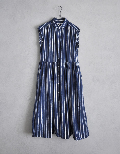 染めプリントのフレンチスリーブOP