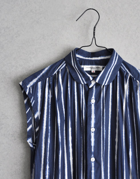 染めプリントのフレンチスリーブOP