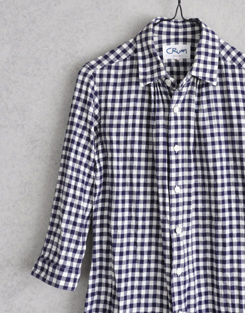CRUM/ギンガムのシャツワンピース