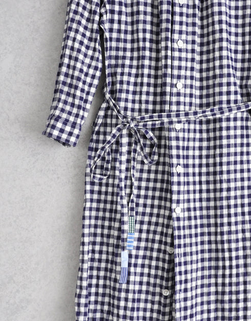 CRUM/ギンガムのシャツワンピース