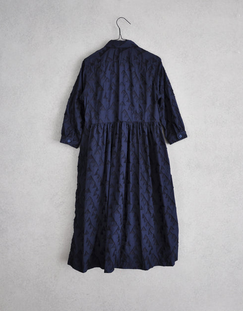 三角カットジャガードギャザーワンピース