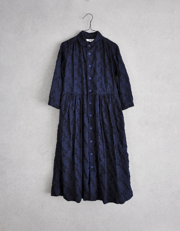 三角カットジャガードギャザーワンピース