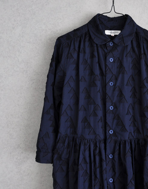 三角カットジャガードギャザーワンピース