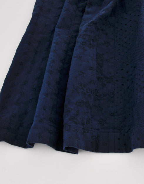 ネイビージャガードのパッチワークスカート