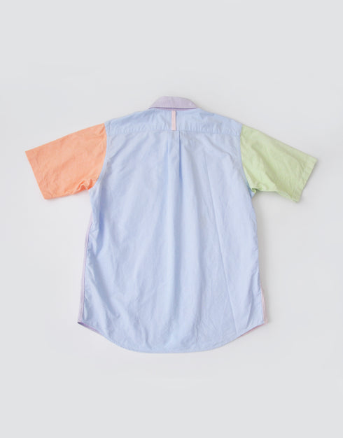 オックスの半袖パッチワークシャツ