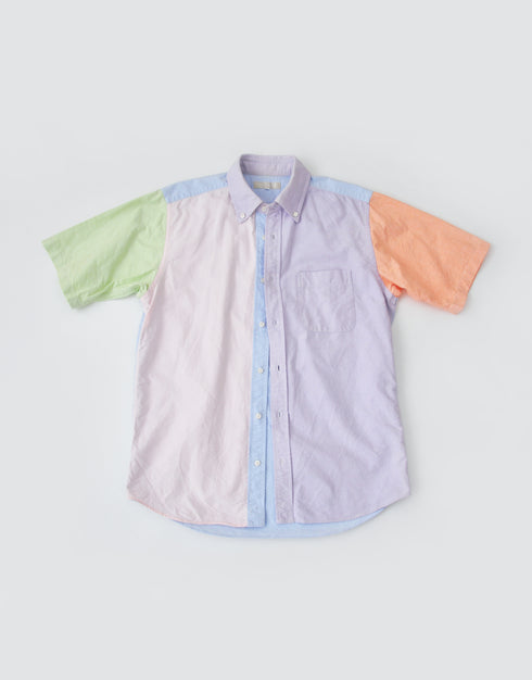 オックスの半袖パッチワークシャツ