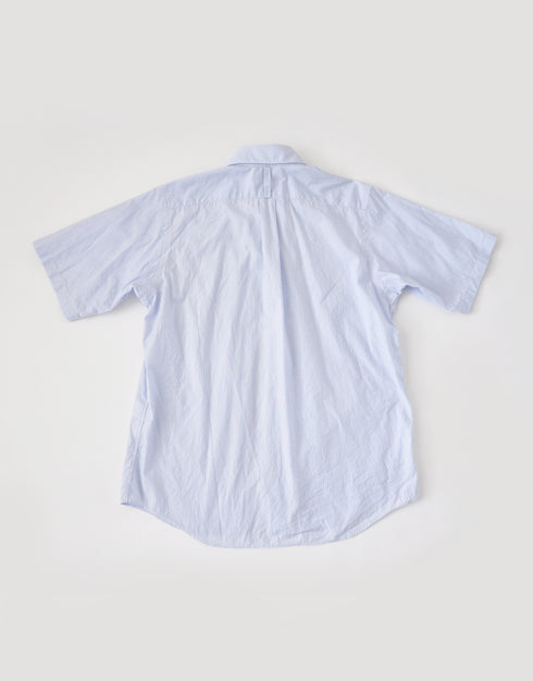 くるみボタンのリメイク半袖シャツ