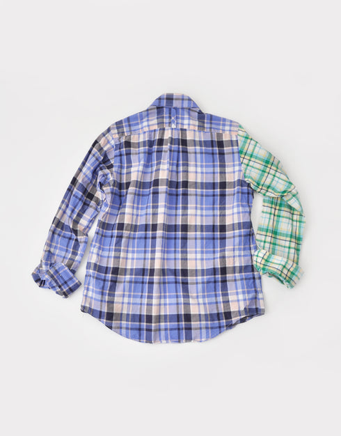 マドラスチェックの袖切替シャツ