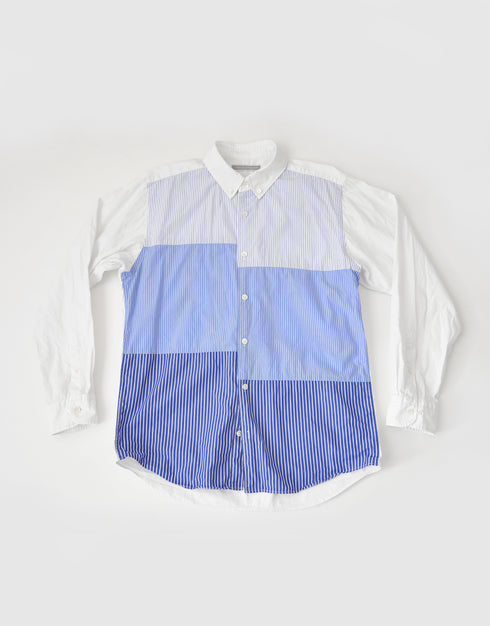 コットンブロードのパッチワークシャツ