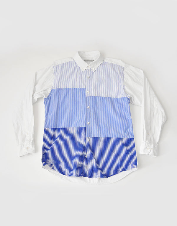 コットンブロードのパッチワークシャツ