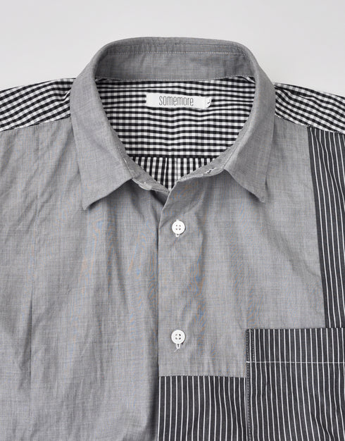 サムモアkaidanパッチワークシャツ