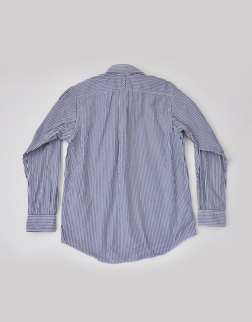 ブロードストライプの袖口切替シャツ