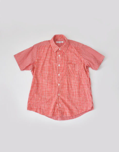 ギンガムコンビの半袖シャツ