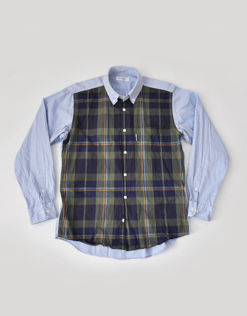 ピンオックスフォード前身頃切替シャツ