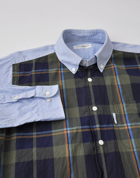 ピンオックスフォード前身頃切替シャツ