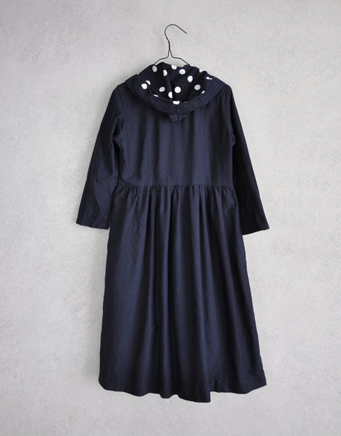 オックスのフード付きギャザーワンピース