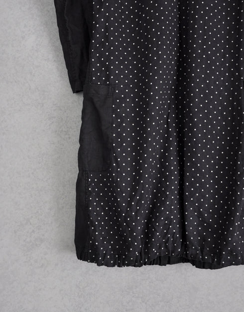 リネンの切り替えバルーンワンピース