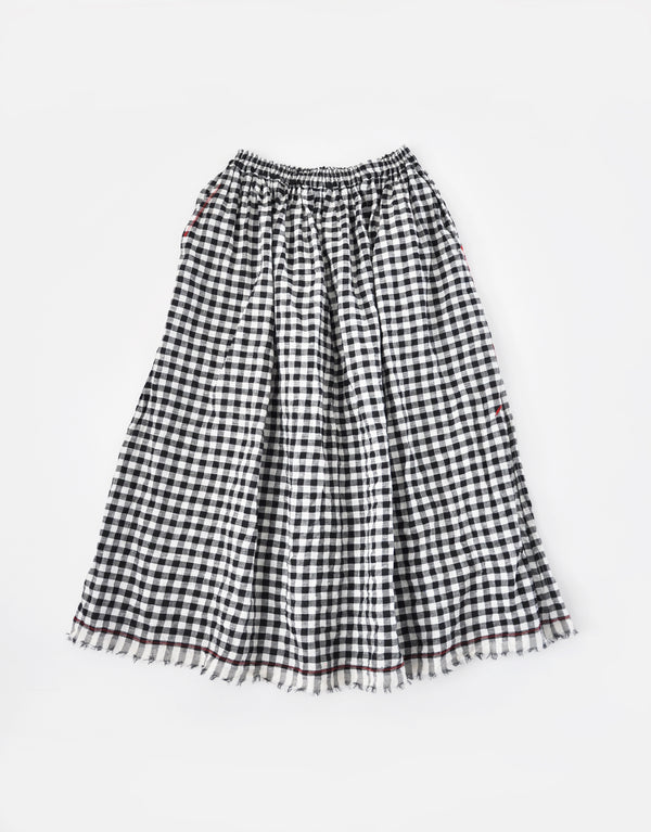 リネンギンガムのリメイクスカート