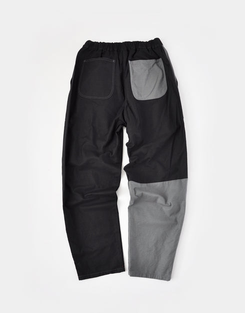 バックサテンのパッチワークパンツ