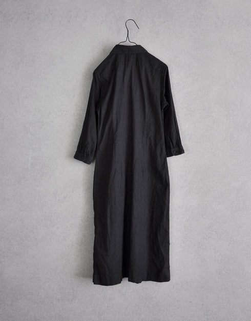 綿麻オックスのプルオーバーシャツワンピ