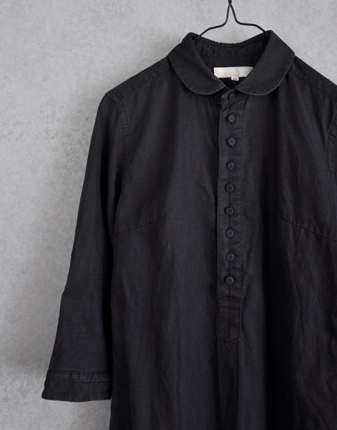 綿麻オックスのプルオーバーシャツワンピ