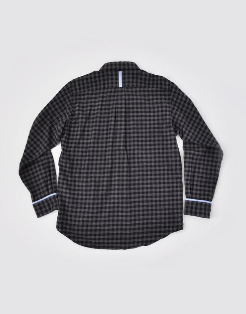 起毛ギンガムのボタンダウンシャツ