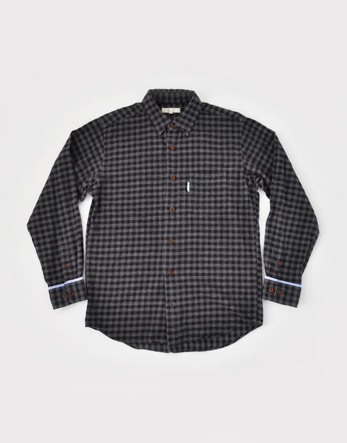 起毛ギンガムのボタンダウンシャツ