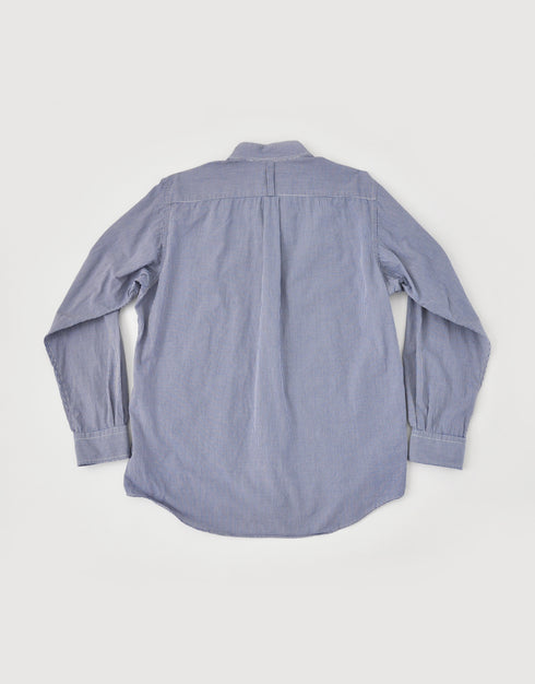 ギンガムとストライプのパッチワークシャツ