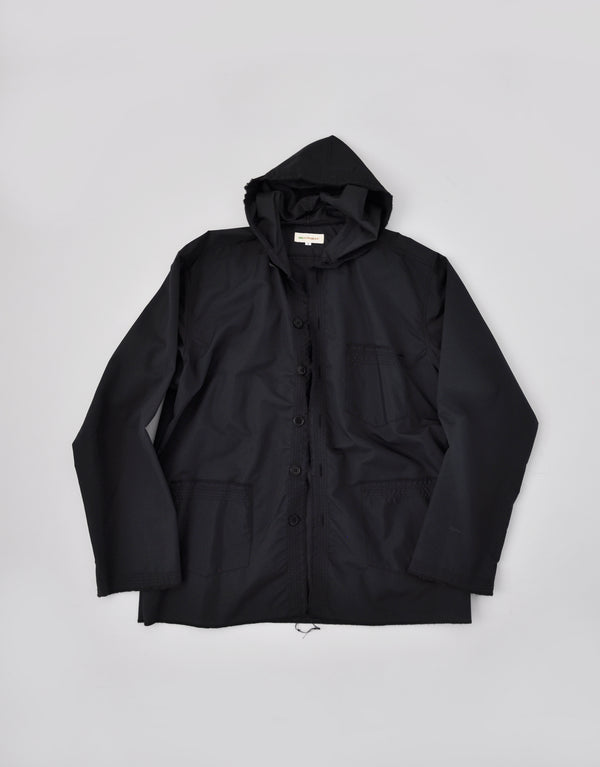 ナイロンリップのウラモリカゲシャツフード