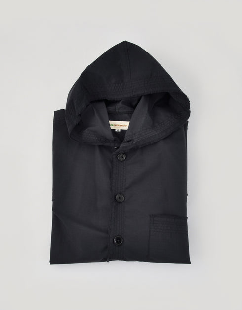 ナイロンリップのウラモリカゲシャツフード