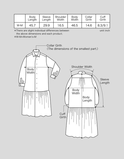 6ギャザーシャツドレス