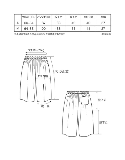 インディゴデニムのバルーンパンツ
