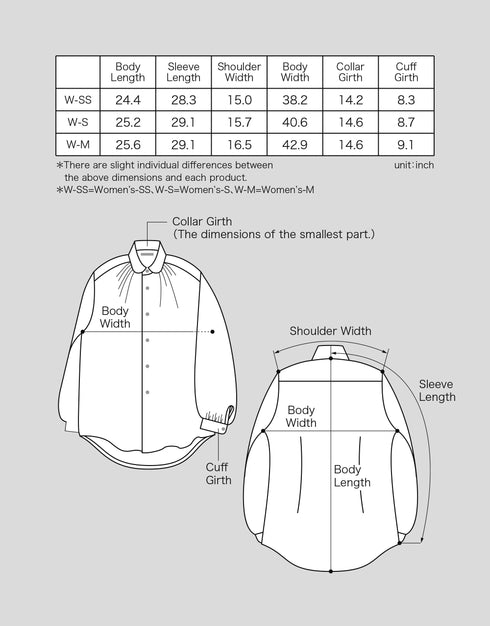 コットンブロードのネックギャザーシャツ