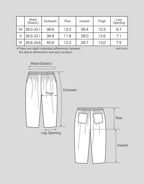 刺し子ドビーのテーパードパンツ