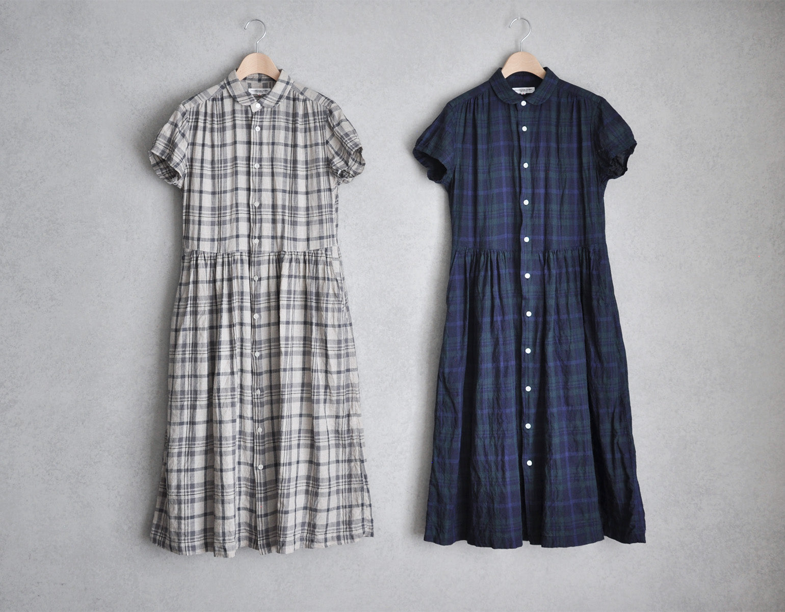 リネンチェックの半袖シャツドレス – MORIKAGE SHIRT KYOTO