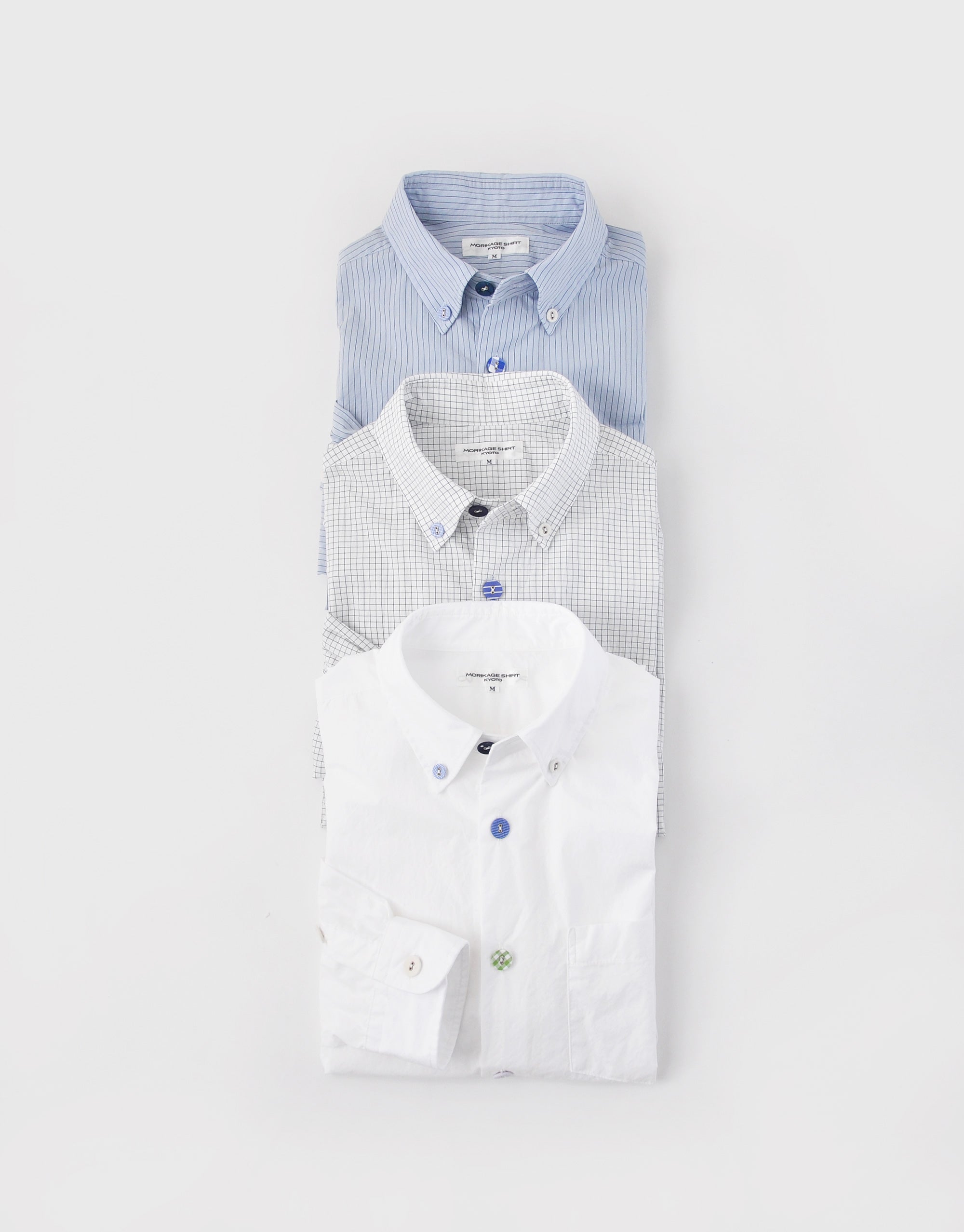 タイプライターのくるみボタンシャツ – MORIKAGE SHIRT KYOTO