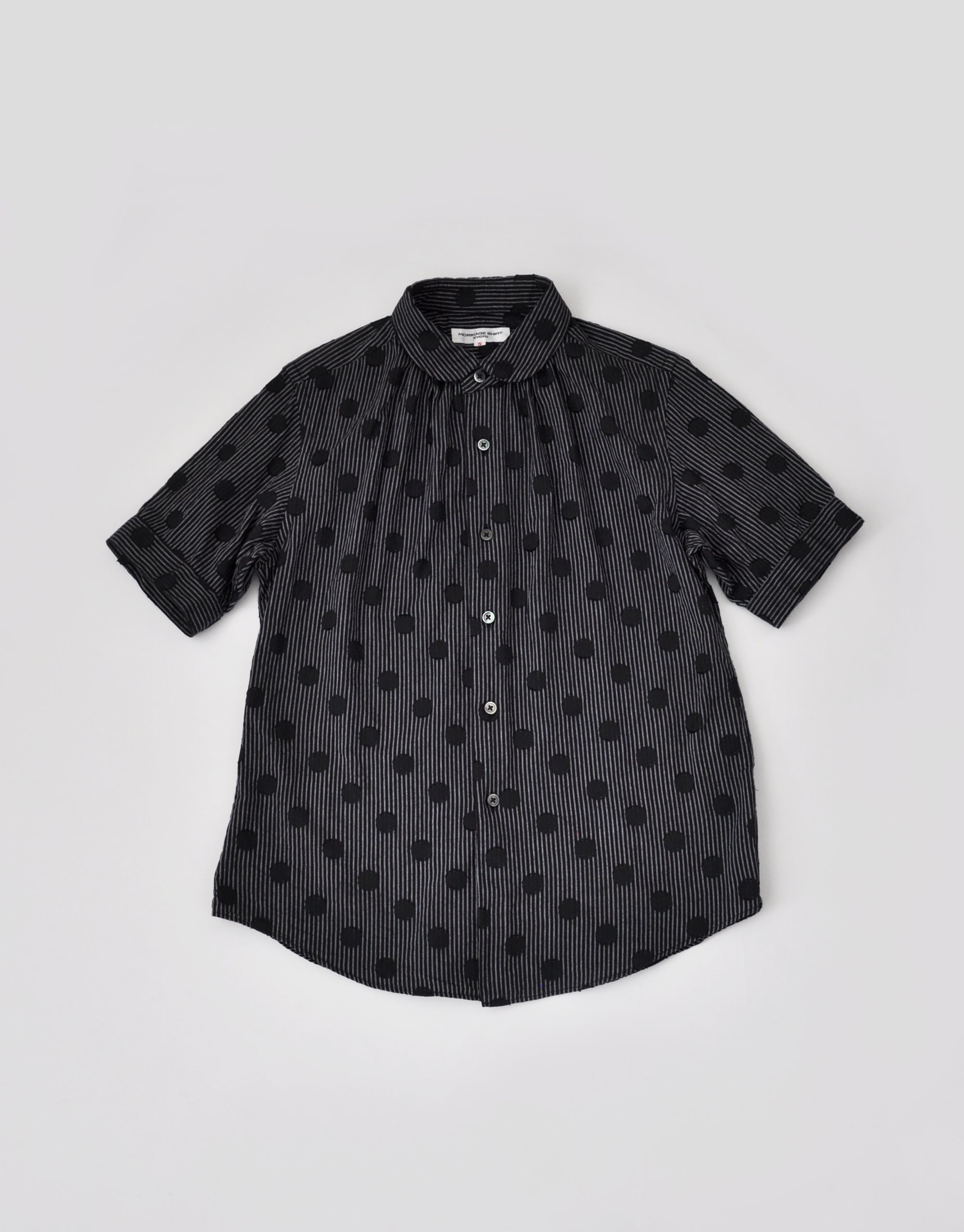 美品 MORIKAGE SHIRT モリカゲシャツ リネン丸襟フリルシャツ 美品 MORIKAGE SHIRT モリカゲシャツ リネン丸襟フリルシャツ